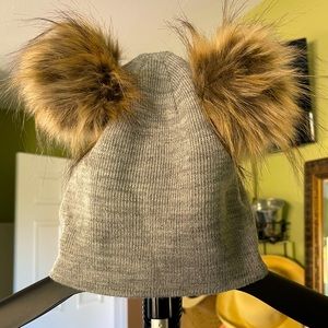 Double Pom beanie, gray OS
